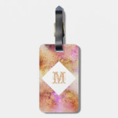 Gold Pink Sky Waterverf op maat Bagagelabel (Achterkant verticaal)