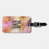 Gold Pink Sky Waterverf op maat Bagagelabel (Voorkant horizontaal)