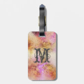 Gold Pink Sky Waterverf op maat Bagagelabel (Achterkant verticaal)