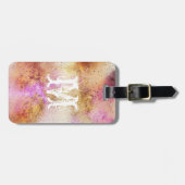 Gold Pink Sky Waterverf op maat Bagagelabel (Voorkant horizontaal)