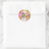 Gold Pink Sky Waterverf Wedding Sticker (Tas)