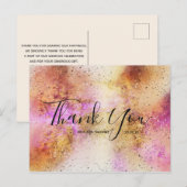 Gold Pink Sky Wedding Hartelijk dank Briefkaart vo (Voorkant / Achterkant)