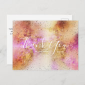 Gold Pink Sky Wedding Hartelijk dank Briefkaart vo (Voorkant / Achterkant)