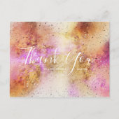 Gold Pink Sky Wedding Hartelijk dank Briefkaart vo (Voorkant)