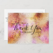 Gold Pink Sky Wedding Hartelijk dank Briefkaart vo (Voorkant / Achterkant)