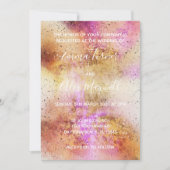 Gold Pink Sky Wedding Invitation Script Briefkaart (Voorkant)