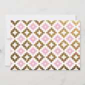 Gold Pink Southwest Blanket Baby shower Kaart (Achterkant)