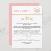 Gold Pink Starfish Jamaica Weddenschap Welkomstbri (Voorkant / Achterkant)