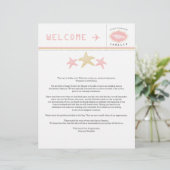 Gold Pink Starfish Jamaica Weddenschap Welkomstbri (Staand voorkant)