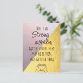 Gold Pink Sterke vrouwen Motivatie Briefkaart (Staand voorkant)