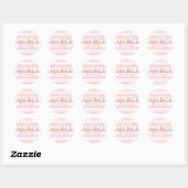 Gold Pink Stripes Merci Beaucoup Ronde Sticker (Vel)