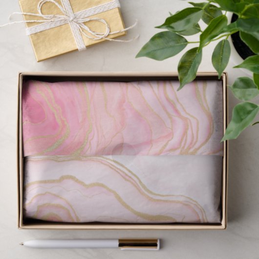 Gold Pink vloeibaar schilderen Tissuepapier (Geschenk)
