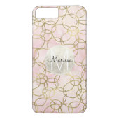 Gold Pink Waterverf Circuits Abstract Monogram Case-Mate iPhone Case (Achterkant)