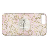 Gold Pink Waterverf Circuits Abstract Monogram Case-Mate iPhone Case (Achterkant (Horizontaal))