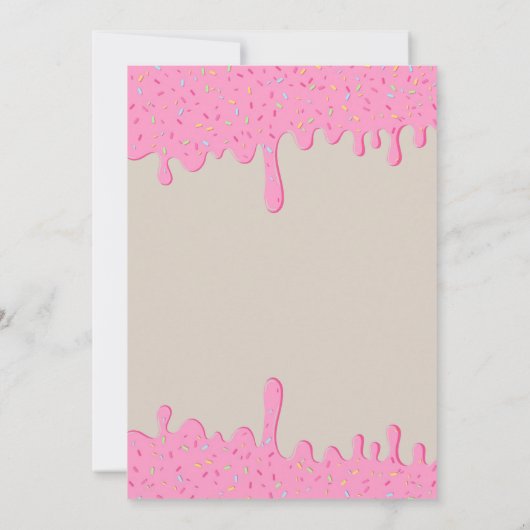 Gold Pink Waterverf Donut Sweet One 1e verjaardag Kaart (Achterkant)