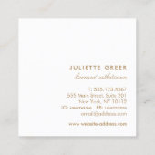 Gold Pink Waterverf Floral Square Vierkante Visitekaartje (Achterkant)