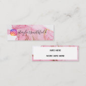 Gold Pink Waterverf Social Media Instagram Mini Visitekaartje (Voorkant / Achterkant)