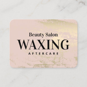 Gold Pink Waxing Aftercare Card Visitekaartje