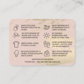 Gold Pink Waxing Aftercare Card Visitekaartje (Achterkant)