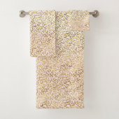 Gold Pink White leopard Print Bad Handdoek (Insitu)