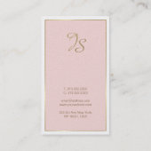 Gold Pink White Modern Monogram Trendy Luxury Visitekaartje (Achterkant)