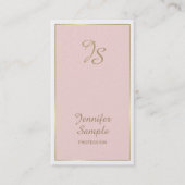 Gold Pink White Modern Monogram Trendy Luxury Visitekaartje (Voorkant)
