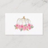 Gold Pink White Pumpkin Baby Diaper Raffle Game Informatiekaartje (Achterkant)