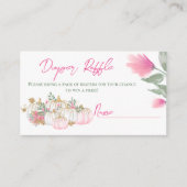 Gold Pink White Pumpkin Baby Diaper Raffle Game Informatiekaartje (Voorkant)