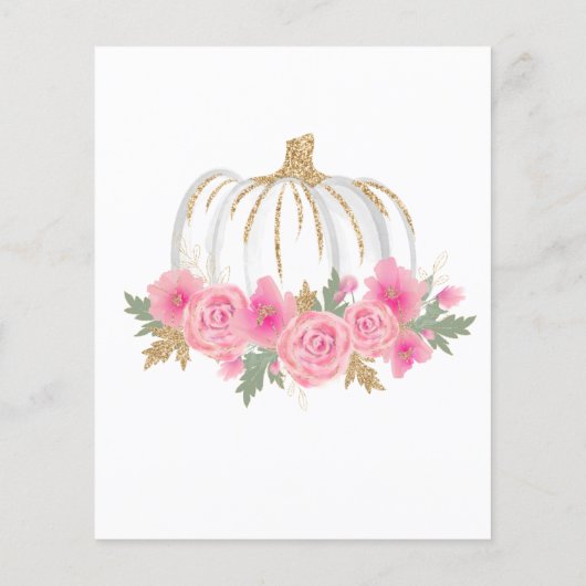 Gold Pink White Pumpkin Baby Time Capsule Kaart (Achterkant)