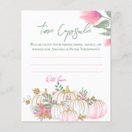Gold Pink White Pumpkin Baby Time Capsule Kaart