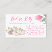 Gold Pink White Pumpkin Book for Baby shower Game Informatiekaartje (Voorkant)
