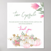 Gold Pink White Pumpkin Little Baby Time Capsule P Poster (Voorkant)