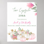 Gold Pink White Pumpkin Little Baby Time Capsule Poster (Voorkant)
