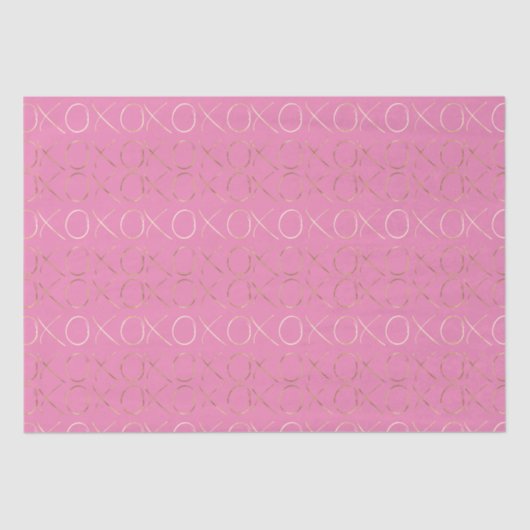 Gold Pink XOXO Tissuepapier (Voorkant)