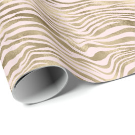 Gold Pink Zebra afdrukken Cadeaupapier