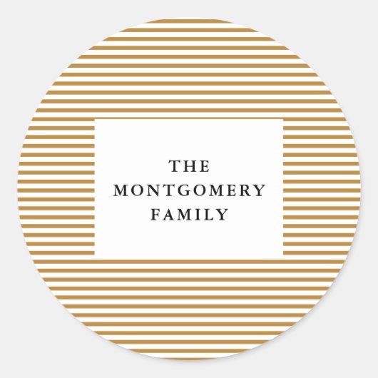 Gold Pinstripe Ronde Sticker (Voorkant)