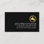 Gold Pipes Building Frame Plumber Service Visitekaartje (Achterkant)