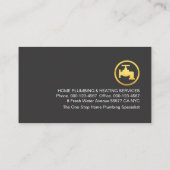 Gold Pipes Building Frame Plumber Service Visitekaartje (Achterkant)