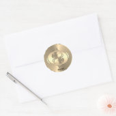 Gold Pisces ♓ de vis - Zodiabel Sign Ronde Sticker (Envelop)