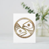 Gold Pisces Zodiac Fish Astrology Sign Briefkaart (Staand voorkant)