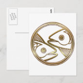 Gold Pisces Zodiac Fish Astrology Sign Briefkaart (Voorkant / Achterkant)