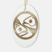 Gold Pisces Zodiac Fish Astrology Sign Keramisch Ornament (Links)
