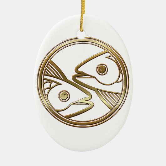 Gold Pisces Zodiac Fish Astrology Sign Keramisch Ornament (Voorkant)