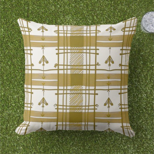 Gold Plaid kussen (Gras)