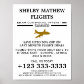 Gold Plane Icon, Adverteren vliegtuig Poster (Voorkant)