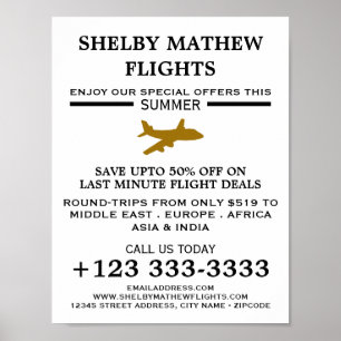 Gold Plane Icon, Adverteren vliegtuig Poster