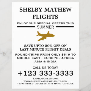 Gold Plane Icon, Airline Adverteren Flyer