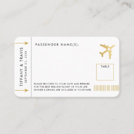 Gold Plane Ticket Boarding Pass Place Escort Kaart