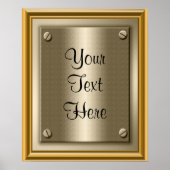 Gold Plaque Poster Print Sign (Voorkant)