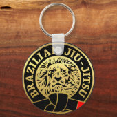 Gold Plated Brazililian Jiu Jitsu Lion Sleutelhanger (Voorkant)
